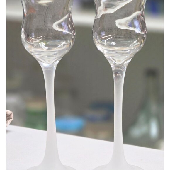 Frosted Glass Long Stemmed Candle Tealight Holders Votive - Picture 1 of 8